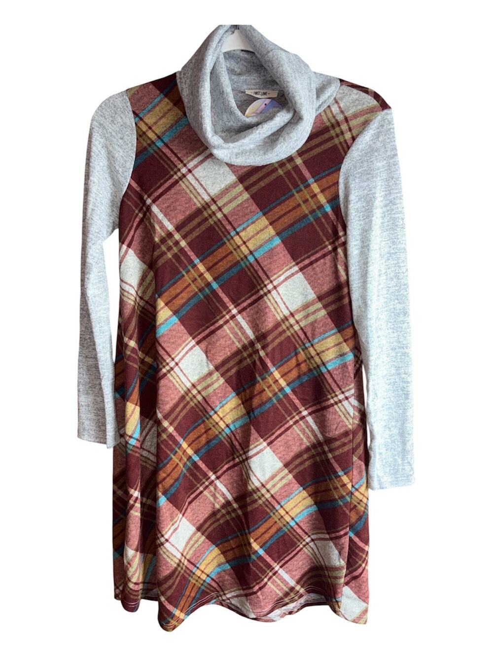First Love Super Soft Cowl Neck Dress Size S NWT